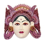 Artisan Crafted Balinese Suar Wood Mask 'Traditional Dance'