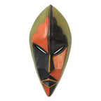 Ghanaian African Mask in Bright Colors 'Handsome Ewe Elder'