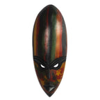 Colorful African Sese Wood Mask from Ghana 'Abena Colors'