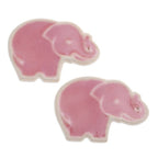 Handcrafted Elephant-Shaped Pink Incense Holders Pair 'Pink Elephant'