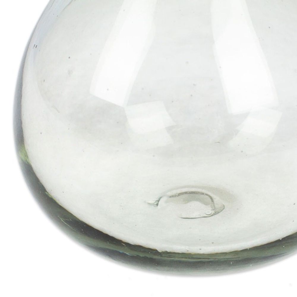 Handmade Drop-Shaped 12 oz. Recycled Glass Incense Diffuser 'Fragrant Dew'