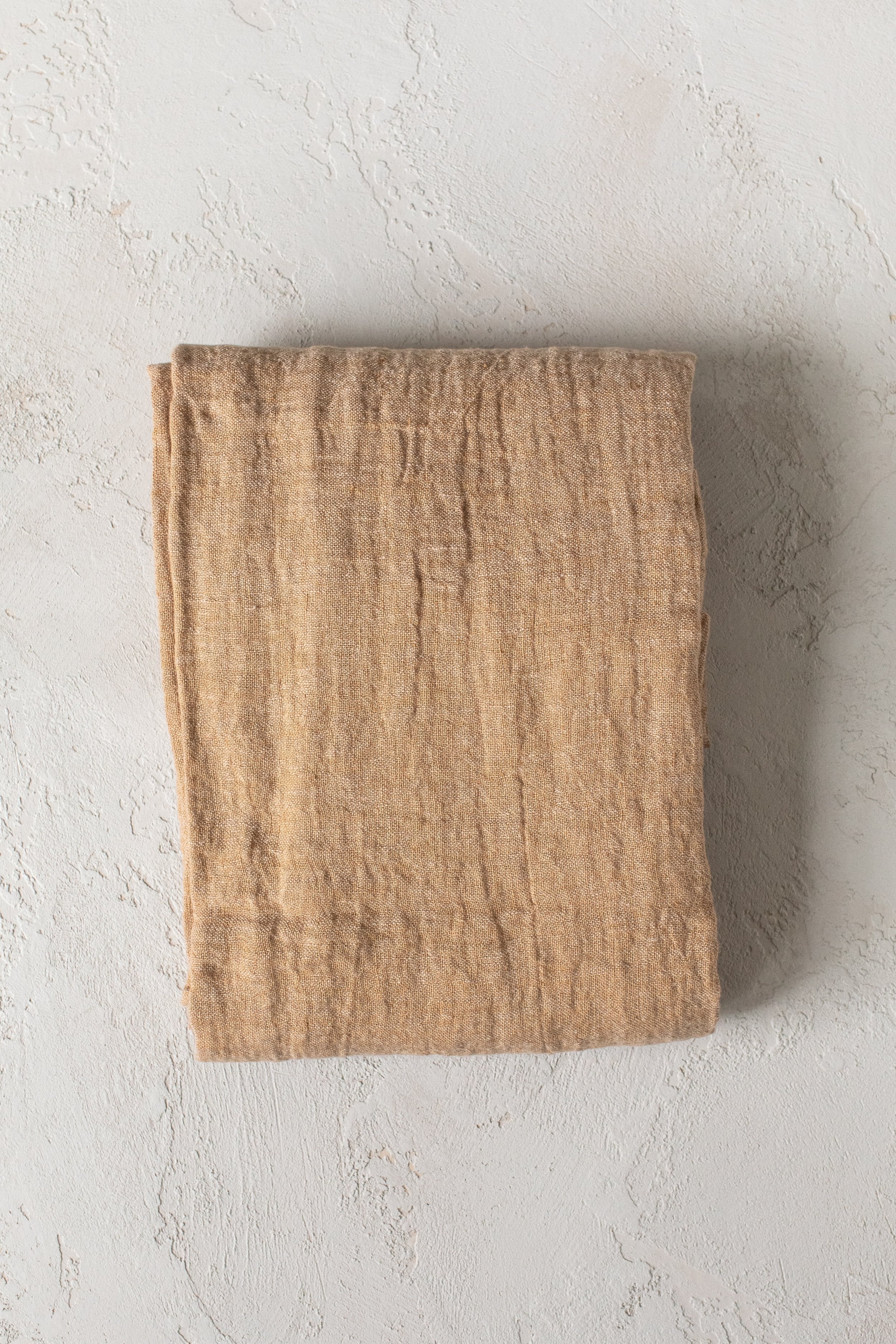 Mixed Veil Linen Throw - Honey