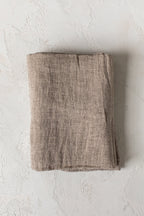 Mixed Veil Linen Throw - Kahki