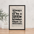 Always Try to Be a Little Kinder – Peter Pan Book Page Print