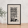 Lovely Thoughts Lift You – Peter Pan Book Page Print
