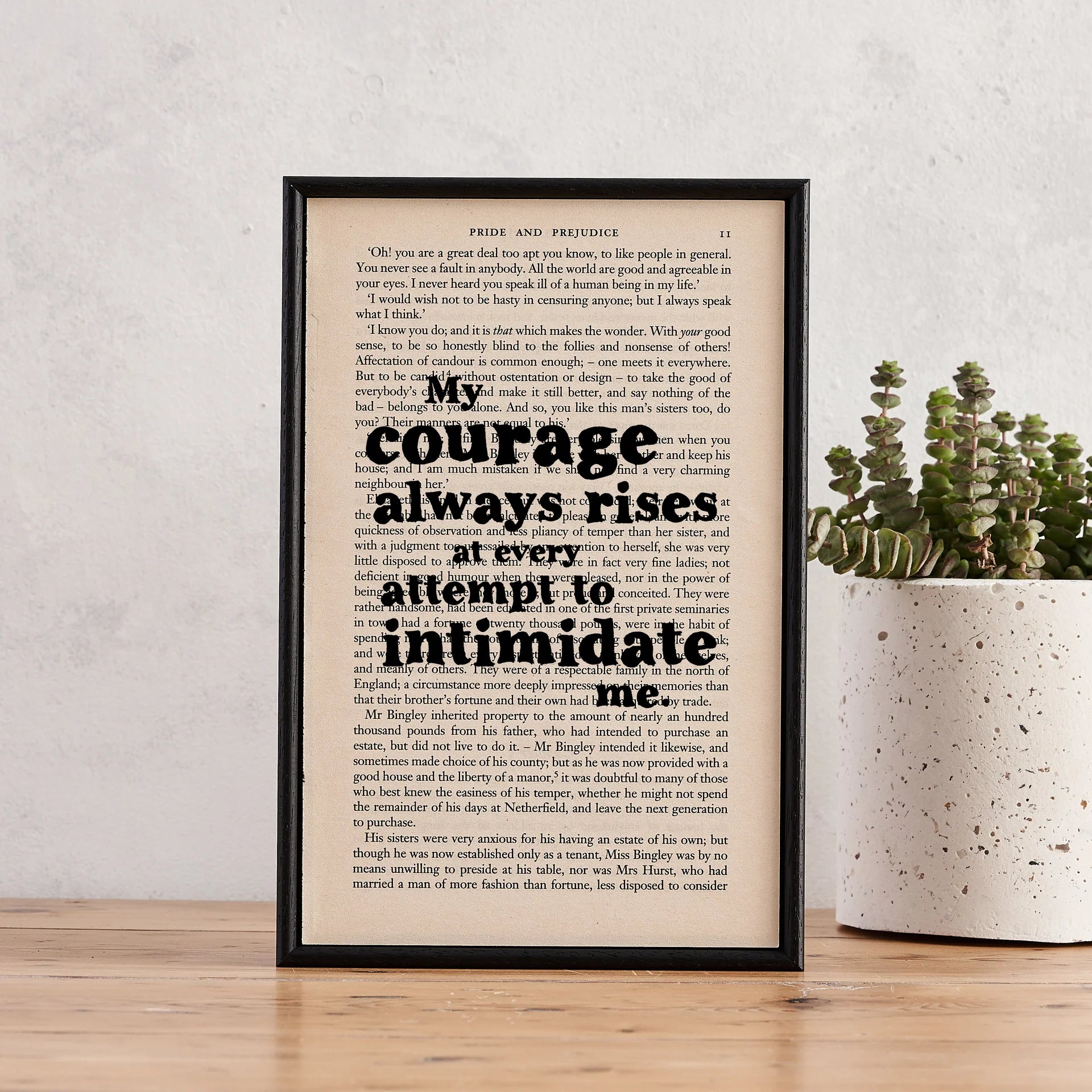 My Courage Always Rises – Pride and Prejudice Book Page Print