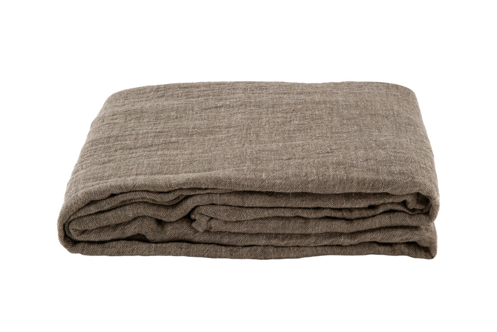 Mixed Veil Linen Throw - Kahki