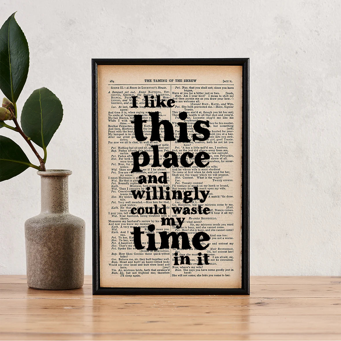 I Like This Place – Shakespeare Quote Book Page Print