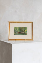 Vintage Framed River Oil Painting