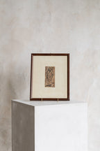 Vintage Framed Man Inked Drawing