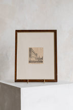 Vintage Framed Venduta laterale del Castello Sketch