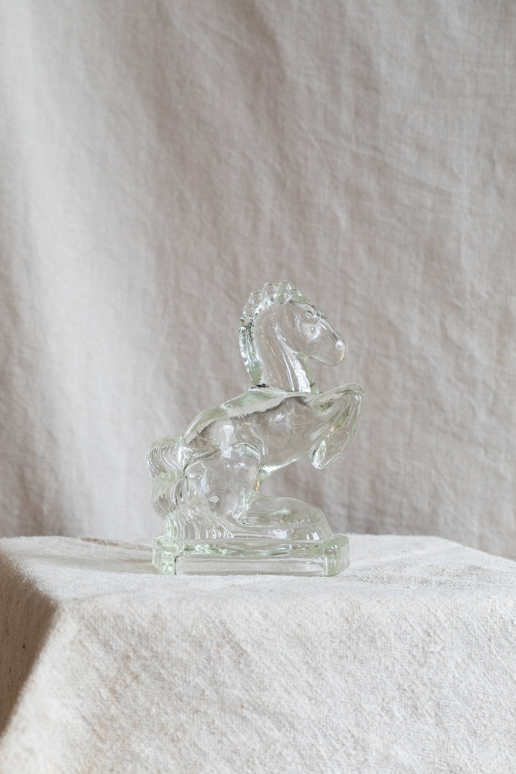 Vintage Solid Glass Horse