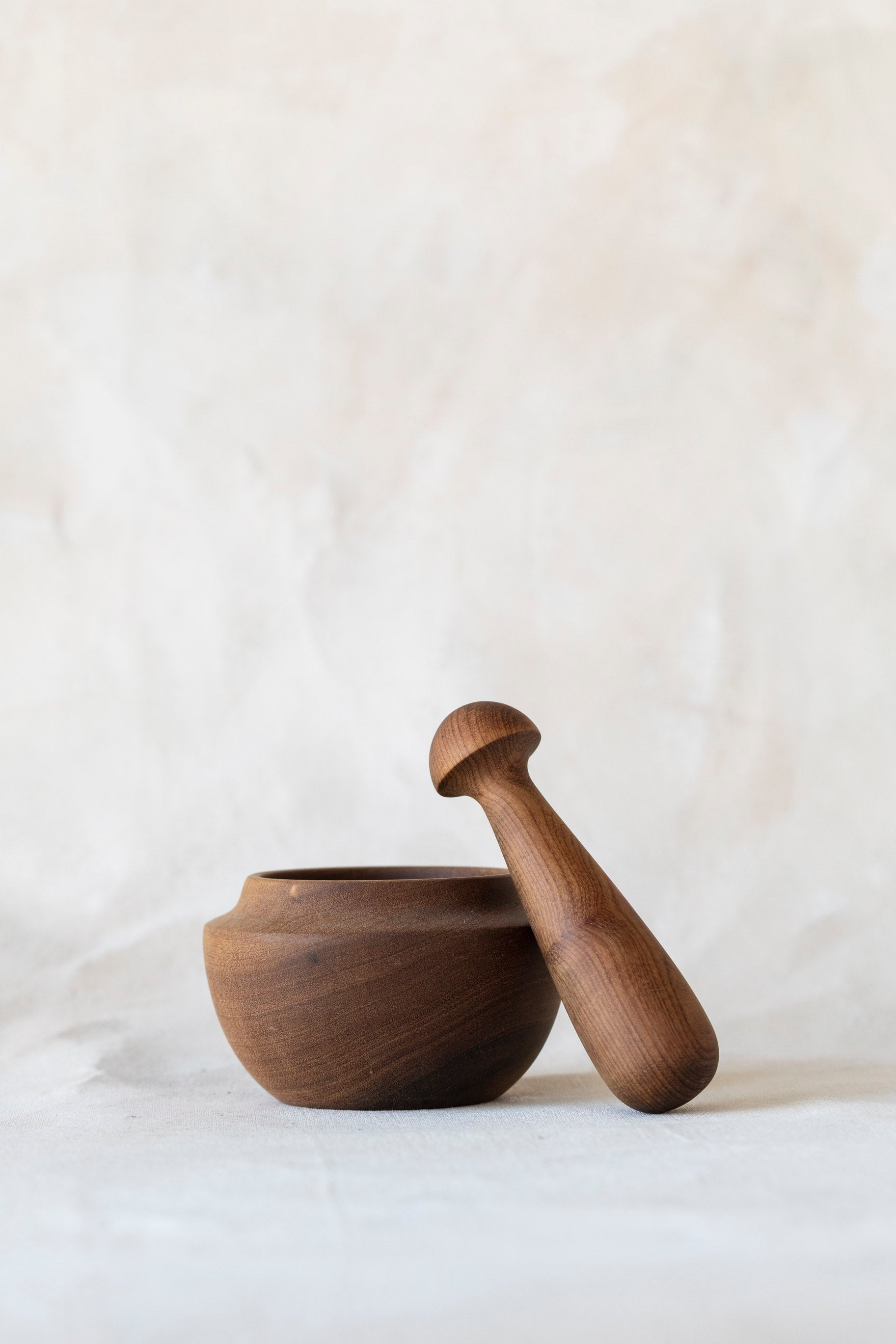 Vintage Wood Mortar and Pestle