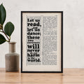 Let Us Read and Let Us Dance – Voltaire Quote Print