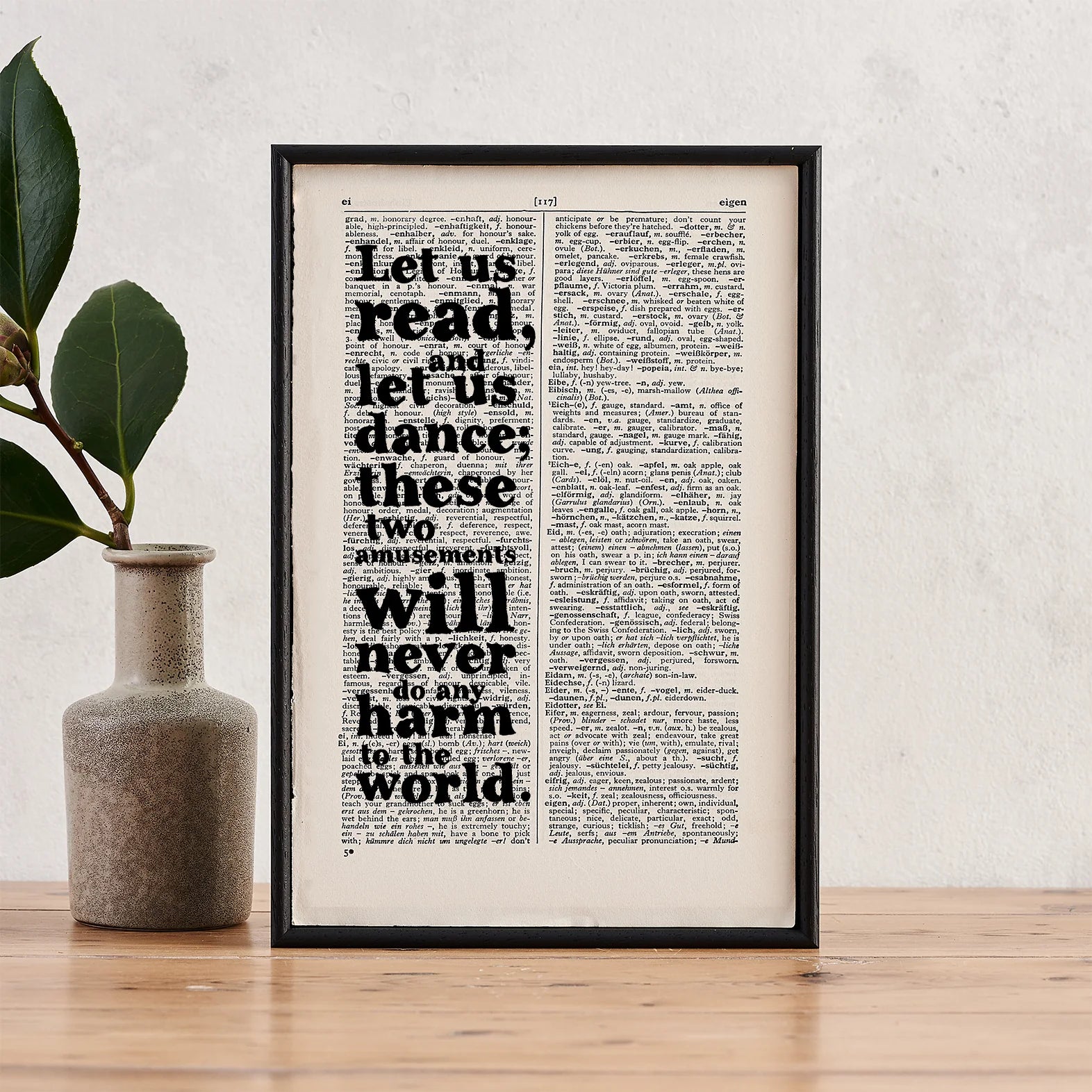 Let Us Read and Let Us Dance – Voltaire Quote Print